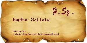 Hopfer Szilvia névjegykártya
